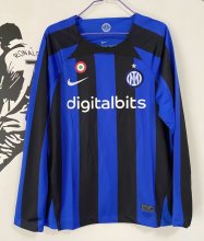 22/23 Inter Milan Home Long Sleeve Fans 1:1 Quality Soccer Jersey