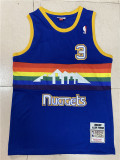 NBA Nuggets # 3 Lverson Snow mountain blue top Mesh Jersey 1:1 Quality