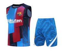 21/22 Barcelona Vest Training Suit Kit Blue Red 1:1 Quality Training Jersey