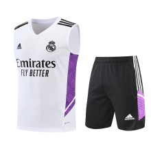 22/23 Real Madrid Vest Training Suit Kit White 1:1 Quality Training Jersey