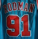 NBA Chicago Bull #91 Rodman blue mesh 1:1 Quality
