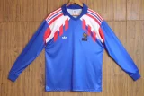 88/90 France Home Long Sleeve 1:1 Retro Soccer Jersey