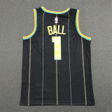 22/23 Hornets BALL #1 Black City Edition 1:1 Quality NBA Jersey