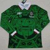1998 Mexico Home Long Sleeve 1:1 Retro Soccer Jersey