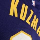 NBA Laker retro purple V-neck No.0 Kuzma with chip 1:1 Quality