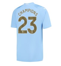 23/24 Manchester City Home Player 1:1 Quality Soccer Jersey With CHAMPIONS#23 Printing