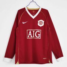 2006-2007 Manchester United Home Long sleeve 1:1 Quality Retro Soccer Jersey