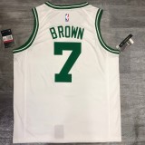 NBA Celtics retro white No. 7 Jerome Brown with chip 1:1 Quality