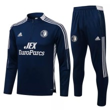 21/22 Feye-noord Royal Blue Half Pull Sweater Tracksuit 1:1 Quality Soccer Jersey