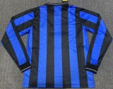2009-2010 Inter Milan Home Long Sleeve 1:1 Retro Soccer Jersey