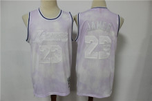 NBA L.A. 23 light purple split print limited edition Jersey 1:1 Quality