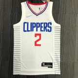 NBA Clippers LEONARD #2 White 75th Anniversary Top Quality Hot Pressing 1:1 Quality