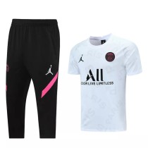 21/22 PSG Paris Jordan White Short-sleeved Cropped trousers suit(七分裤套装) 1:1 Quality Soccer Jersey