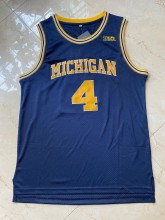 NCAA University of Michigan # 4 Chris Webber dark blue jersey 1:1 Quality