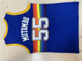 NBA Nuggets # 55 Mutombo snow mountain blue top Mesh Jersey 1:1 Quality