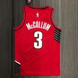 Trail Blazers McCOLLUM #３Jordan Red Top Quality Hot Pressing NBA 1:1 Quality