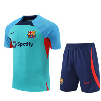 22/23 Barcelona Training Suit Short Sleeve Kit Blue 1:1 Quality Training Jersey