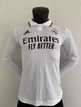 22/23 Real Madrid Home Long Sleeve Player 1:1 Quality Soccer Jersey