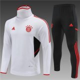 22/23 Bayern Munich Training Suit White High-collar 1:1 Quality Training Jersey