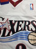 1997-1998 NBA 76ers Lverson white classic Mesh Jersey 1:1 Quality
