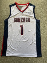 NCAA University of Gonzaga #1 white university Jersey 1:1 Quality