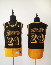 NBA Lakers 24 Retro stitching black and yellow 1:1 Quality