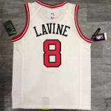 NBA Bulls crew neck white No. 8 Raven with chip 1:1 Quality
