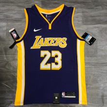 NBA Lakers retro purple V-neck 23 James with chip 1:1 Quality