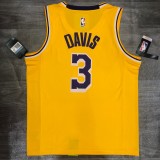 NBA Los Angeles crew neck vintage yellow 3 Davis with chip 1:1 Quality