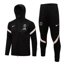 21/22 PSG Paris Black Hoodie Jacket Tracksuit (粉边) 1:1 Quality Soccer Jersey