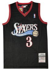 1997-1998 NBA 76ers Lverson black classic Mesh Jersey 1:1 Quality