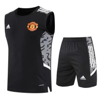 21/22 Manchester United Vest Training Kit Black 1:1 Quality Training Jersey