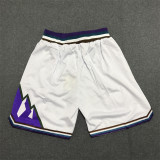 Jazz White 1:1 Quality Retro NBA Pants