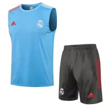 21/22 Real Madrid Light blue Tank top and shorts suit 1:1 Quality Soccer Jersey