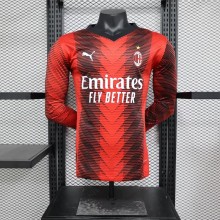 23/24 AC Milan Home Red Long Sleeve Player 1:1 Quality Soccer Jersey