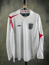 2006 England Home Long sleeve 1:1 Quality Retro Soccer Jersey