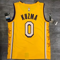 NBA Laker retro yellow V-lead Sucheng city version No.0 Kuzma belt chip 1:1 Quality