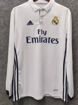 2016-2017 Retro Real Madrid Home Long Sleeve 1:1 Quality Soccer Jersey