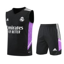 22/23 Real Madrid Vest Training Suit Kit Black 1:1 Quality Training Jersey