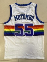 NBA Nuggets # 55 mutombo snow mountain white top Mesh Jersey 1:1 Quality