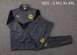 21/22 Dortmund Dark Grey Jacket Tracksuit 1:1 Quality Soccer Jersey