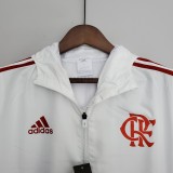 2022 Flamengo White Windbreaker (红色阿迪红色三边）
