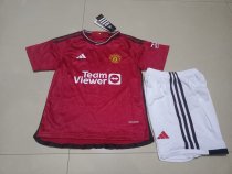 23/24 Manchester United Home Red 1:1 Kids Soccer Jersey