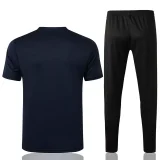 21/22 PSG Paris Jordan Royal blue Short-sleeved Trouser Suit 胸前飞人 1:1 Quality Soccer Jersey