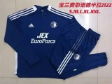 21/22 Feye-noord Royal Blue Half Pull Sweater Tracksuit 1:1 Quality Soccer Jersey