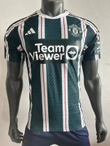 23/24 Manchester United Away Green White Player 1:1 Quality Soccer Jersey