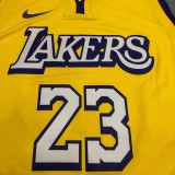 NBA Laker's Retro yellow V-lead Sucheng city version 23 James with chip 1:1 Quality