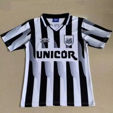 1998-1999 Retro Santos FC Home White and Black 1:1 Quality Soccer Jersey