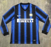2010-2011 Inter Milan Home Long Sleeve 1:1 Retro Soccer Jersey