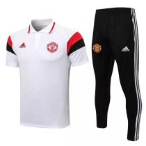 21/22 Manchester United White Polo Tracksuit 1:1 Quality Soccer Jersey